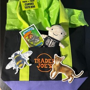 Black and Purple Canvas Tote Bag